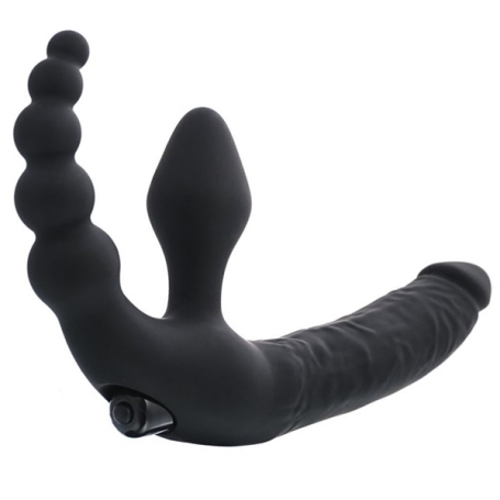 Страпон безремневой ToyFa Black&amp;Red - с вибрацией